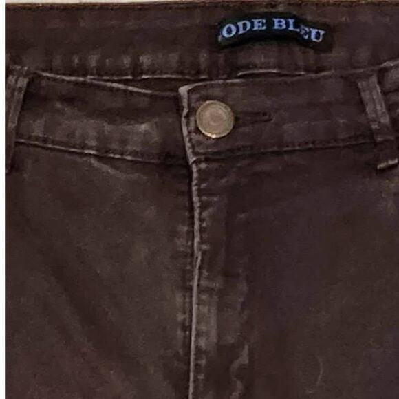 Code Bleu Women's Brown Jean-Type Pants Skinny Straight-Leg 5-Pocket Stretch 16 - Picture 4 of 7